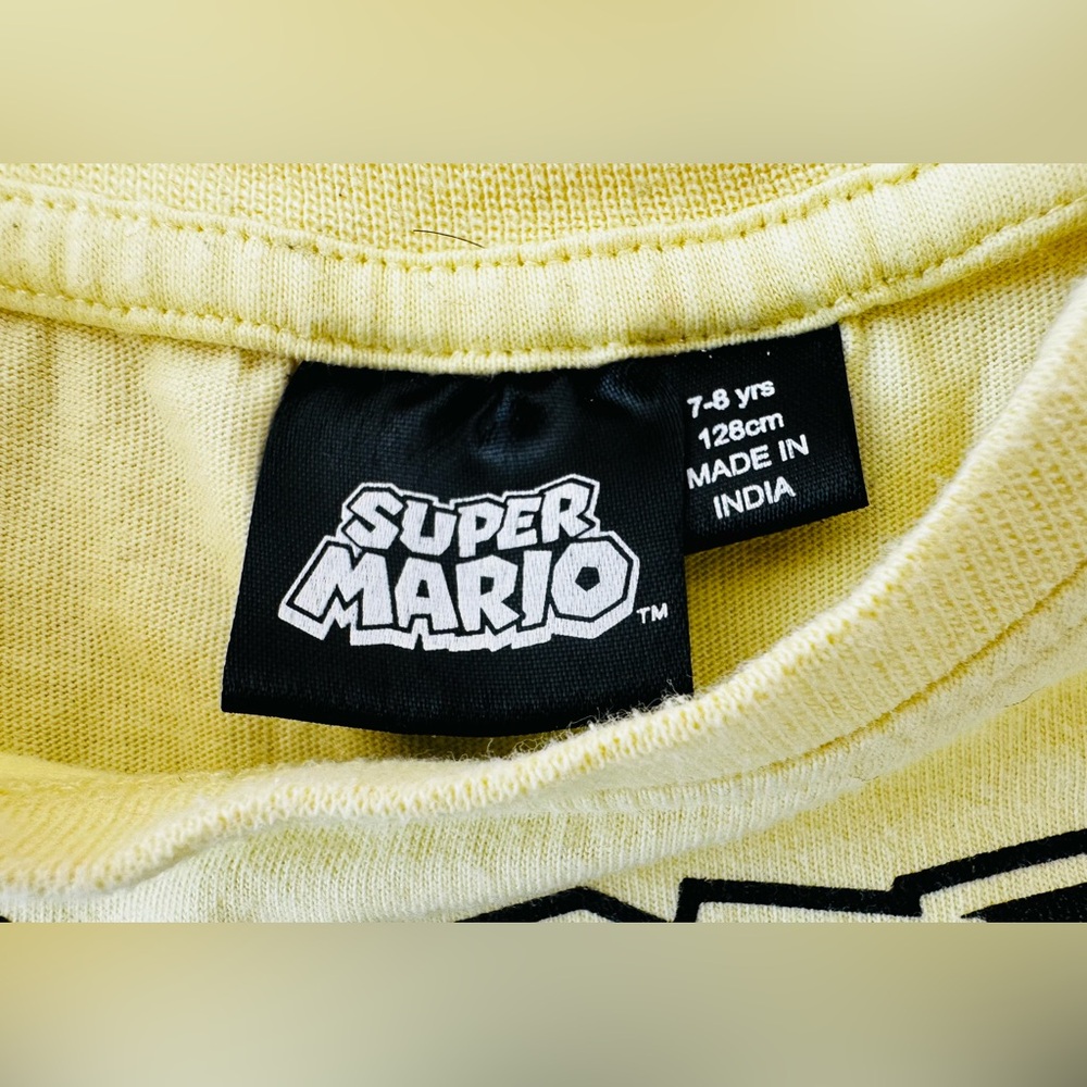 Zara Garfield Black T-shirt & Primark Super Mario Yellow T-shirt Size 7-8 - Picture 4 of 10